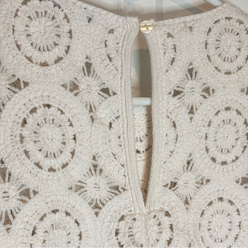 Abercrombie & Fitch White Crochet Lace Knit Sleeveless Top XS - Picture 5 of 7